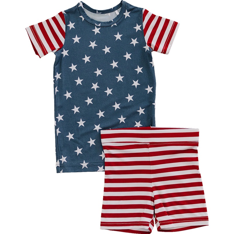 Stars + Stripes Bamboo Cozy Short Set 6-12