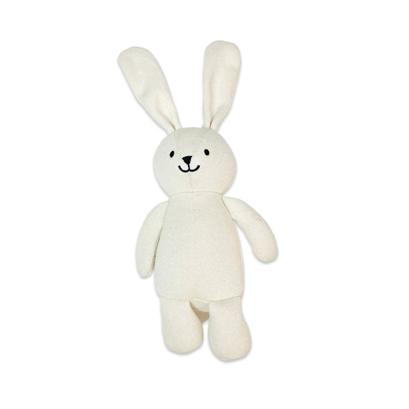 Viverano Organics - Jojo Lil Bunny Knit Stuffed Animal Soft Baby Toy (Organic) Natural One Size