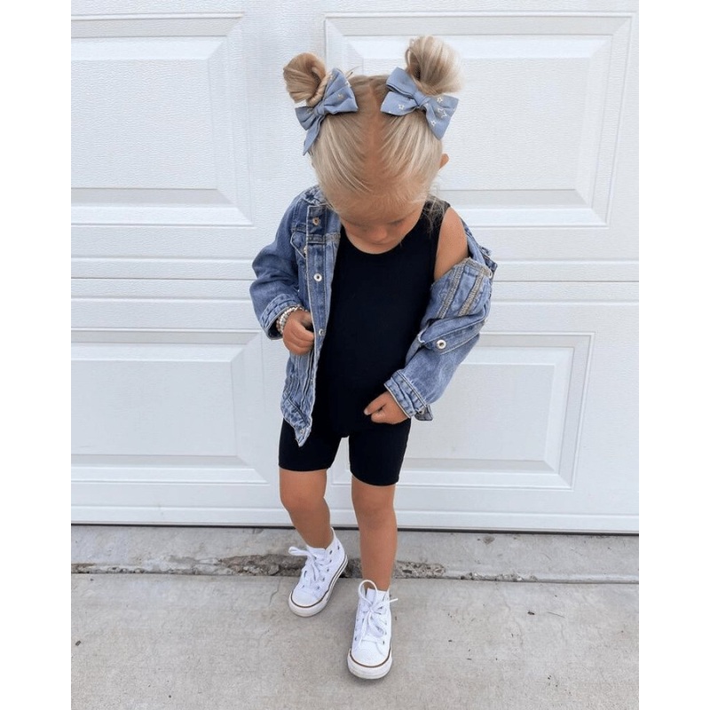 Gigi Bikeshort Romper - Black 0-3months