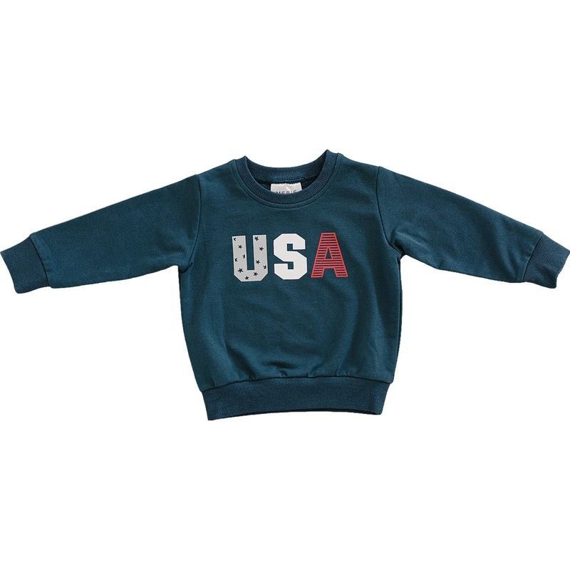 USA French Terry Crew Neck 0-3