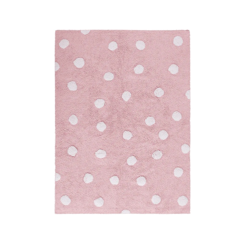 WASHABLE RUG POLKA DOTS PINK 120 x 160 cm Pink