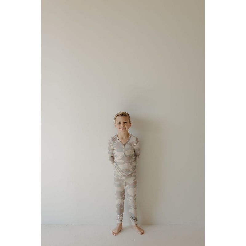 Bamboo Two Piece Pajamas | Camo 2/3 Years