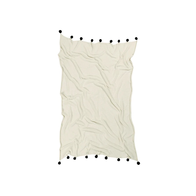 BLANKET BUBBLY NATURAL-BLACK 120 x 180 cm NATURAL-BLACK