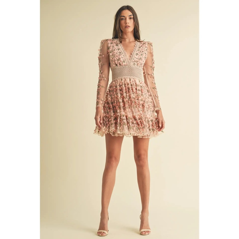 Floral Lace Mini Dress Small