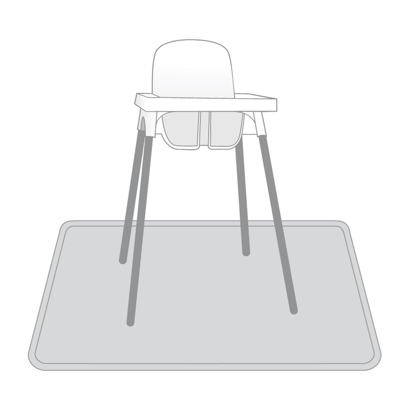 Solid Light Gray Minimalist Splash Mat - A Waterproof Catch-All for Highchair Spills and More!