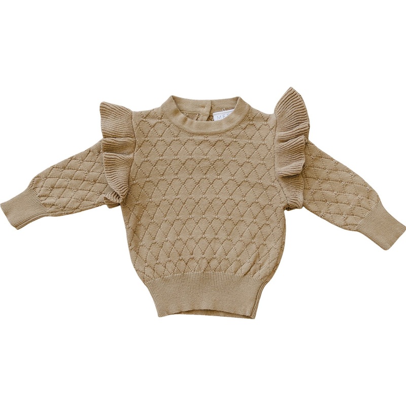 Toffee Knit Ruffle Sweater 0-3