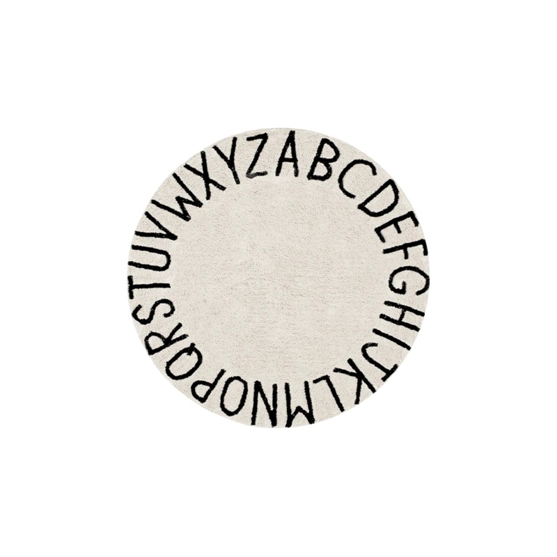 WASHABLE RUG ABC NATURAL BLACK 150 cm Black