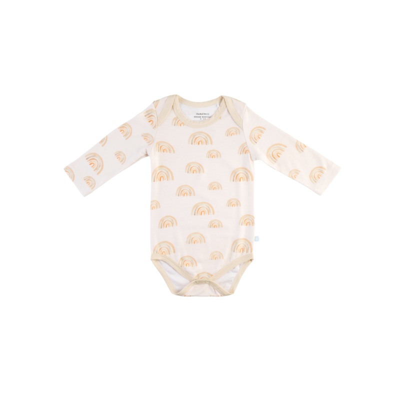 Baby Long-Sleeve Bamboo Bodysuit Oat Rainbow 0 - 3 Months