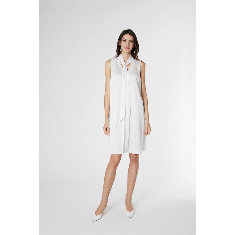 The Zena Dress Satin White XS