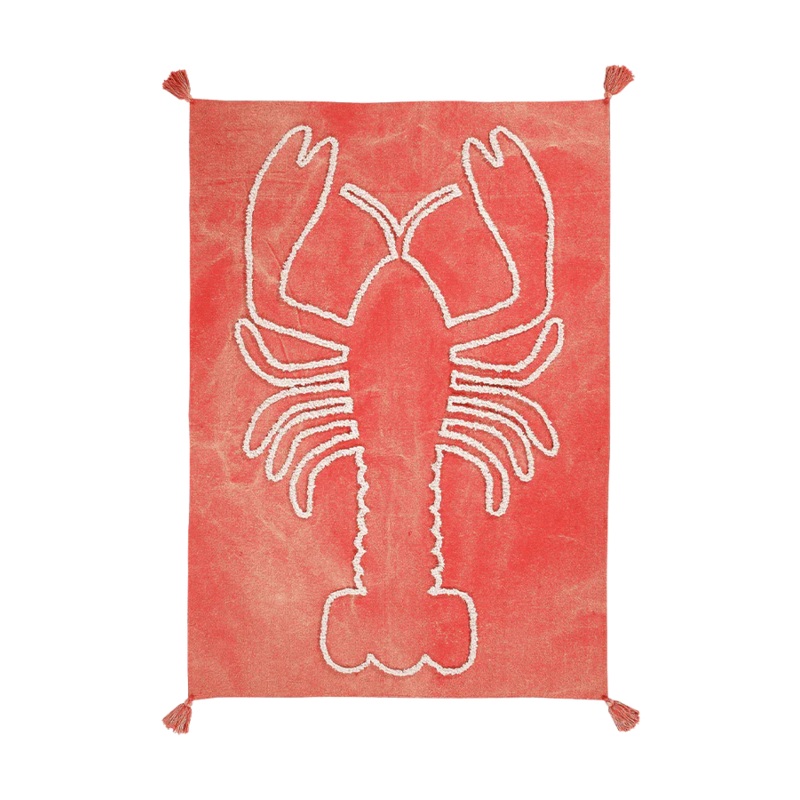 WALL HANGING GIANT LOBSTER BRICK RED 140 x 200 cm Brick red (stone-washed) Natural