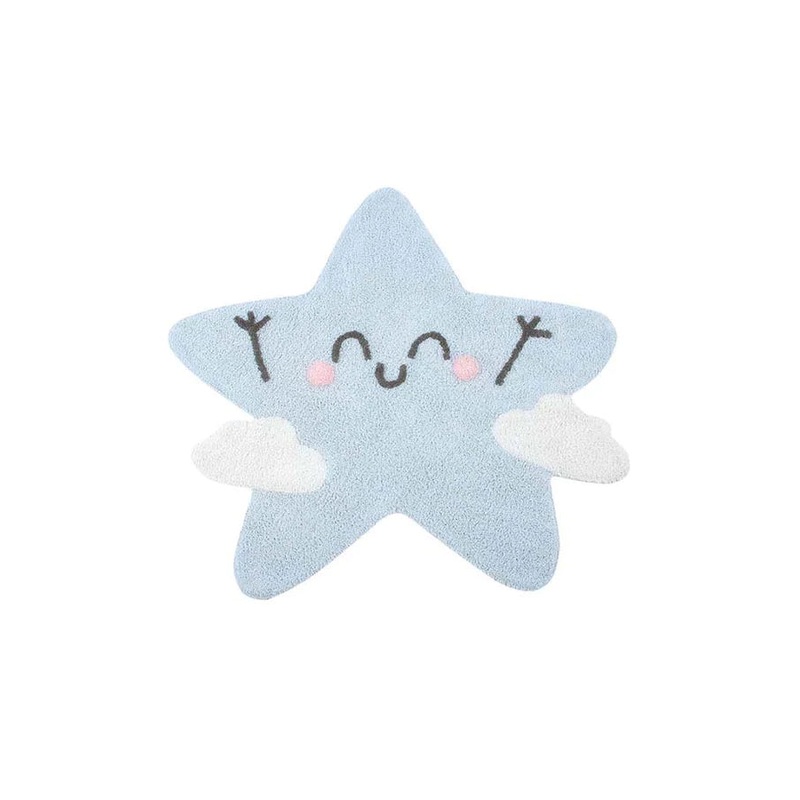 WASHABLE RUG HAPPY STAR 120 x 120 cm Light Blue