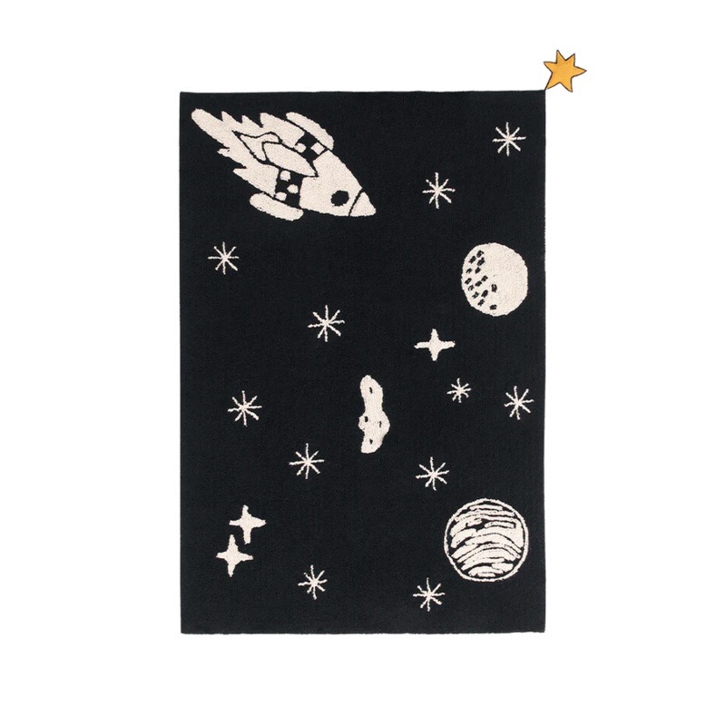 WASHABLE RUG UNIVERSE 140 x 200 cm Black