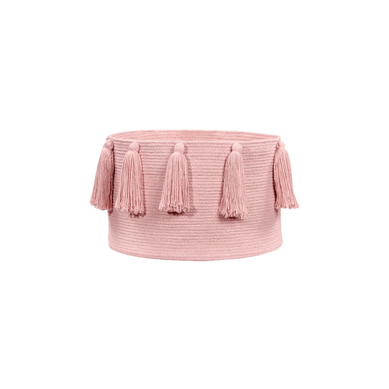 BASKET TASSELS PINK 30 x 45 cm Pink