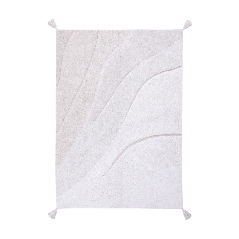 WASHABLE RUG COTTON SHADES 140 x 200 cm Mixed yarns in Ivory-Natural and Pearl Grey