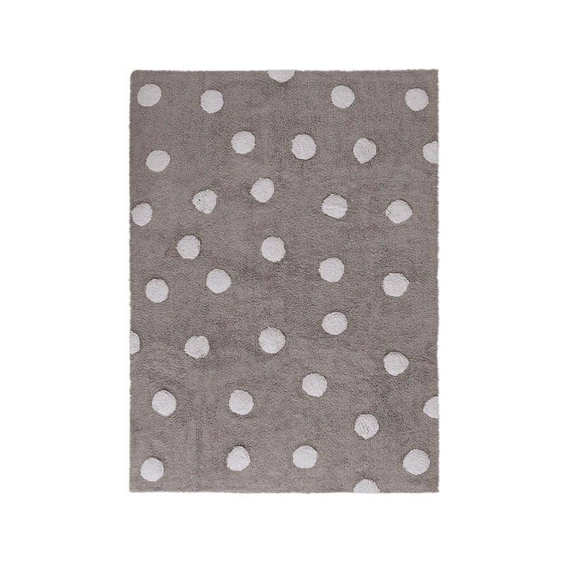 WASHABLE RUG POLKA DOTS GREY 120 x 160 cm Grey