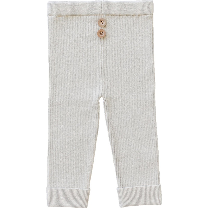 Cream Knit Leggings 0-3