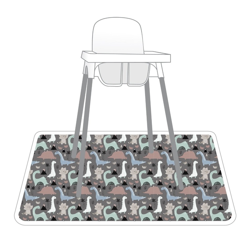 Dinosaur Drawing Splash Mat - A Waterproof Catch-All for Highchair Spills and More!