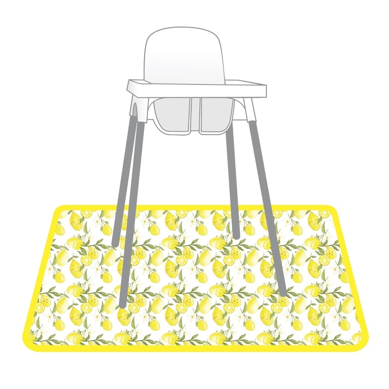 Fresh Lemon Splash Mat - A Waterproof Catch-All for Highchair Spills and More!
