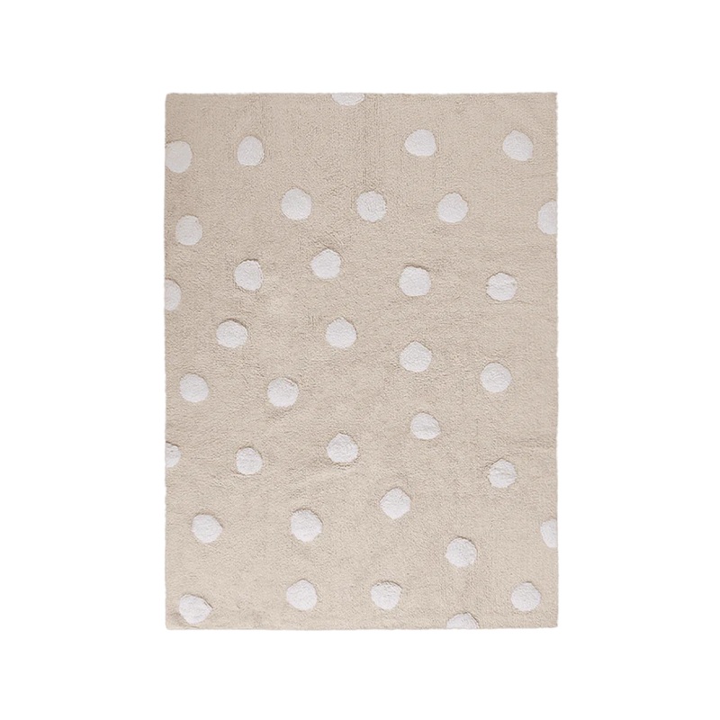 WASHABLE RUG POLKA DOTS BEIGE 120 x 160 cm Beige