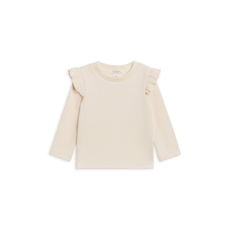 Colored Organics - Gaby Ribbed Ruffle Long Sleeve Top 6-12m