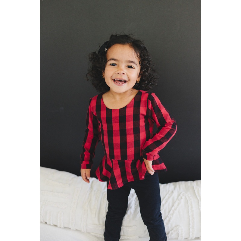 Red & Black Check Peplum Top 6 Months Classic Tank