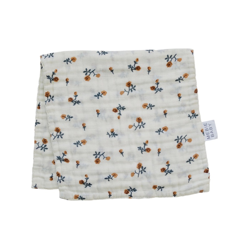 Cream Floral Muslin Burp Cloth