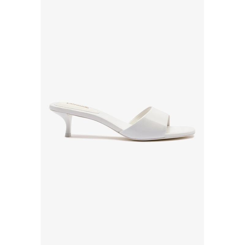 Greta Mule In White Patent Leather 9