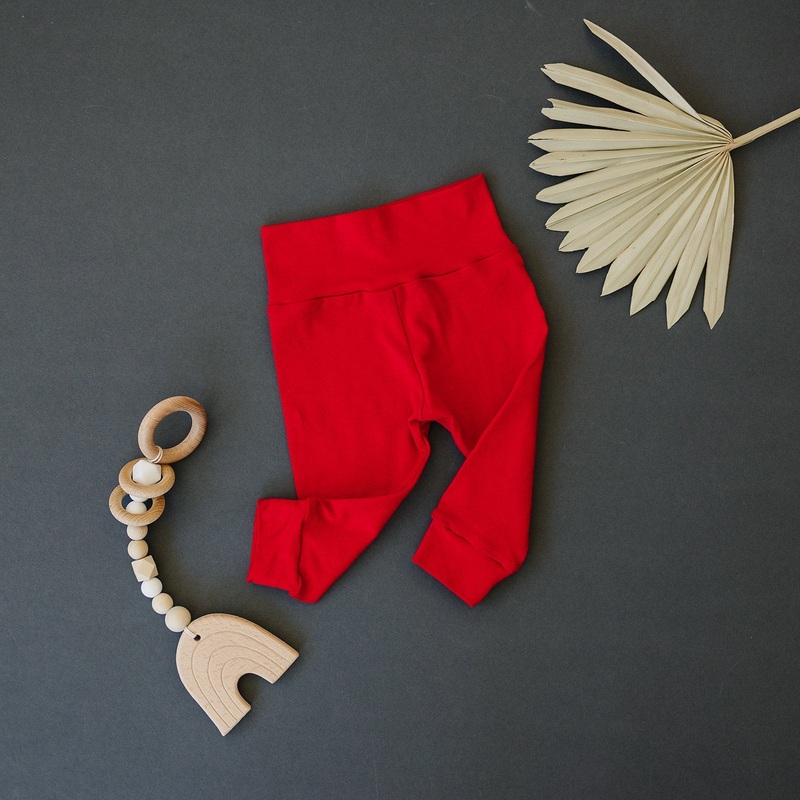 solid true red leggings Newborn Regular