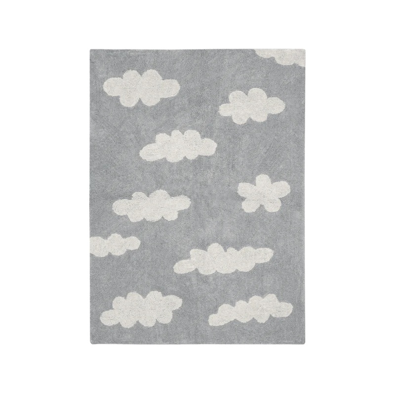 WASHABLE RUG CLOUDS GREY 120 x 160 cm Grey
