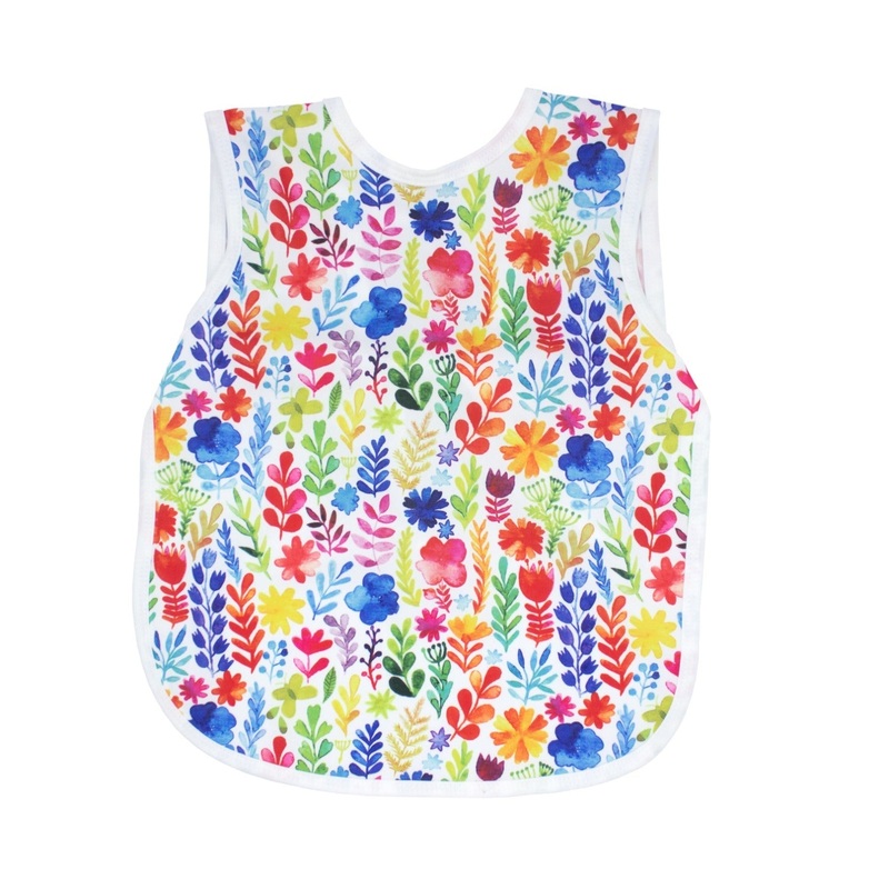 Rainbow Watercolor Floral Bapron Toddler (6m-3T)
