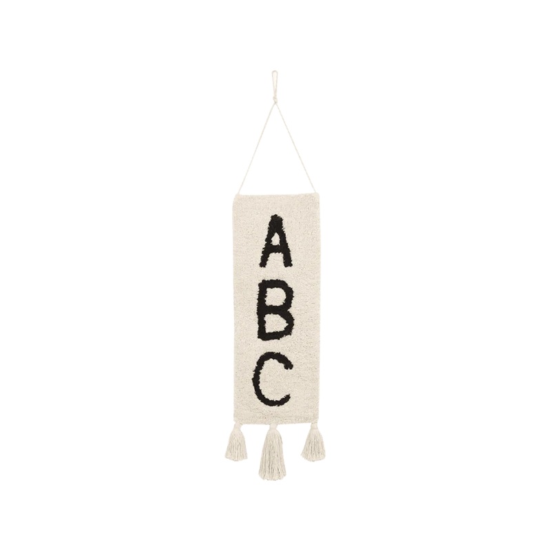 WALL HANGING ABC 75 x 25 cm Black