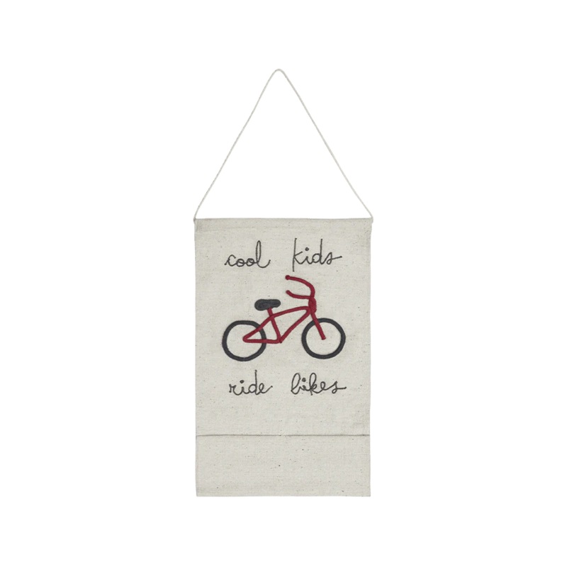 WALL POCKET HANGING COOL KIDS RIDE BIKES 45 x 70 cm