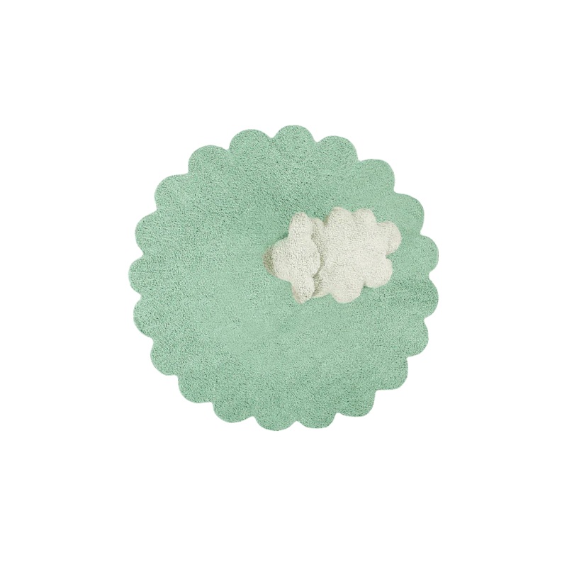 WASHABLE RUG PUFFY SHEEP 140 cm Tropical green