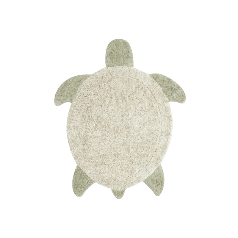 WASHABLE RUG SEA TURTLE 110 x 130 cm Olive
