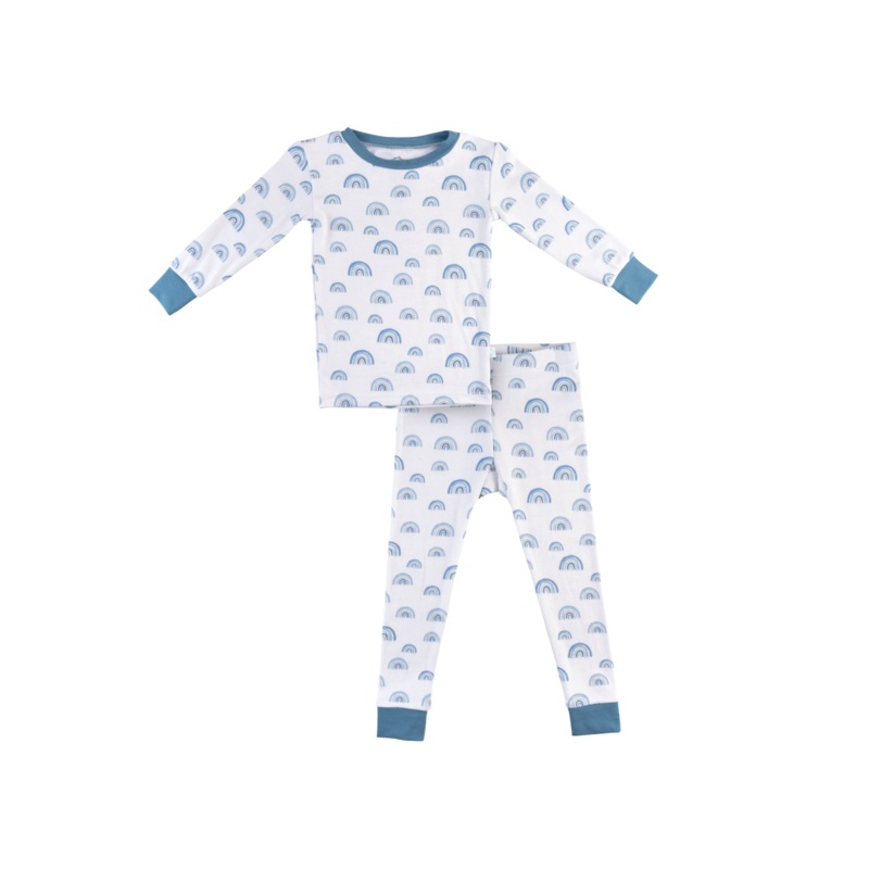 Toddler/Kids Bamboo Pajamas - Blue Rainbow 2T
