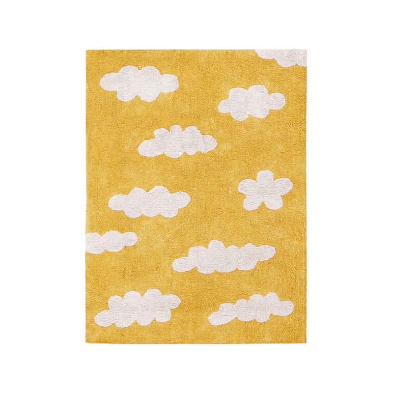 WASHABLE RUG CLOUDS MUSTARD 120 x 160 cm Mustard