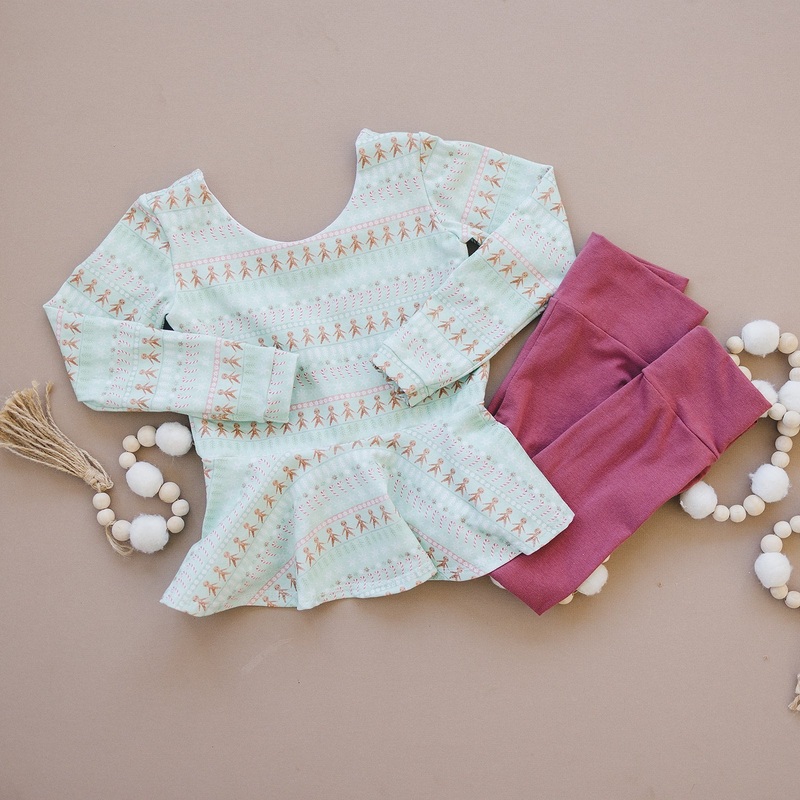 Winter Fair Isle Long Sleeve Peplum Top 6 Months