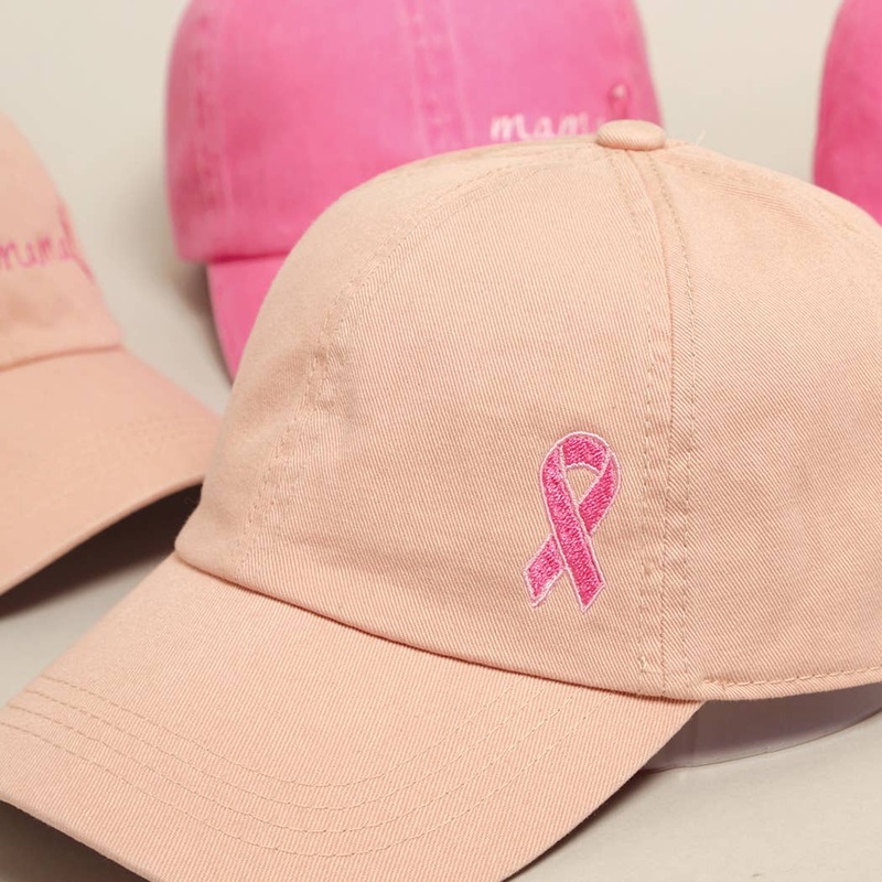 Breast Cancer Awareness Ribbon/Mama Baseball Cap Dusty Pink