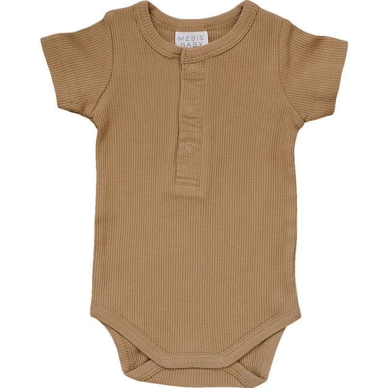 Cafe Organic Cotton Ribbed Snap Bodysuit NB