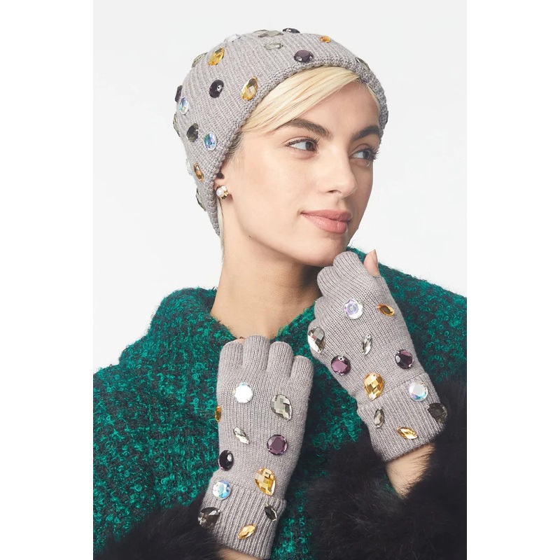 Dove Grey Candy Crystal Beanie