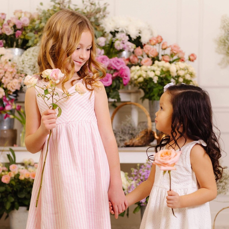 Hope and Henry - Bow Shoulder Swing Dress 2T Classic Pink and White Stripe