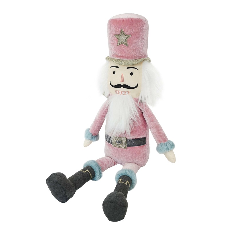 PINK PLUSH NUTCRACKER SHELF SITTER