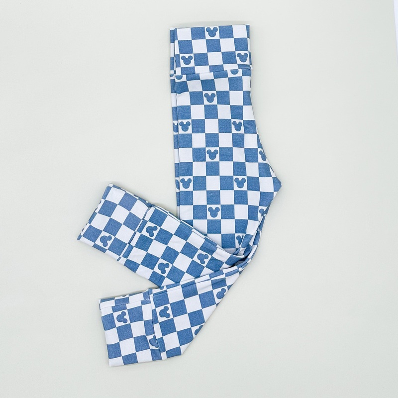 Blue Mouse Check Leggings (Matching) Regular Newborn