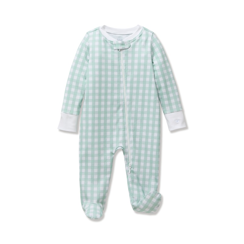 Bobbie x Petite Plume Gingham Pima Romper 6-9m