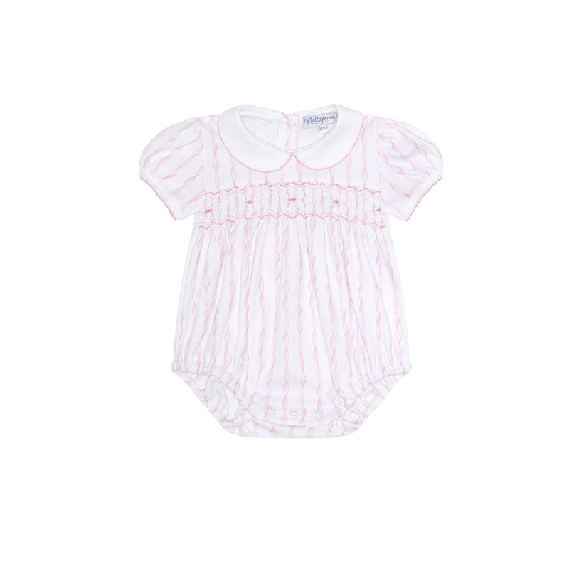 Nellapima - Pink Twirls Smocked Bubble Pink 0 - 3M