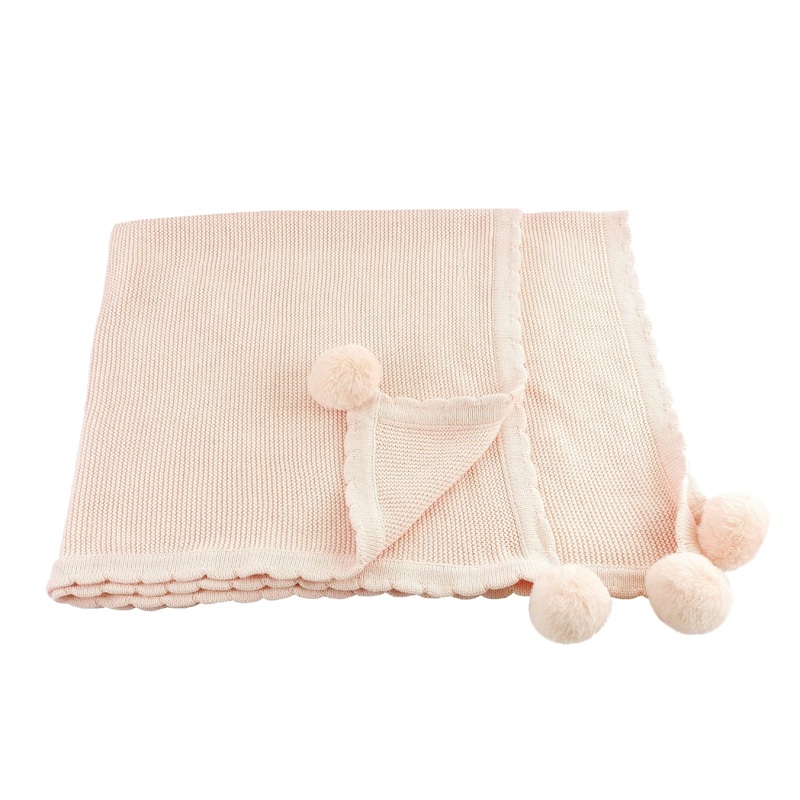 POM POM BLANKET - BLUSH PINK