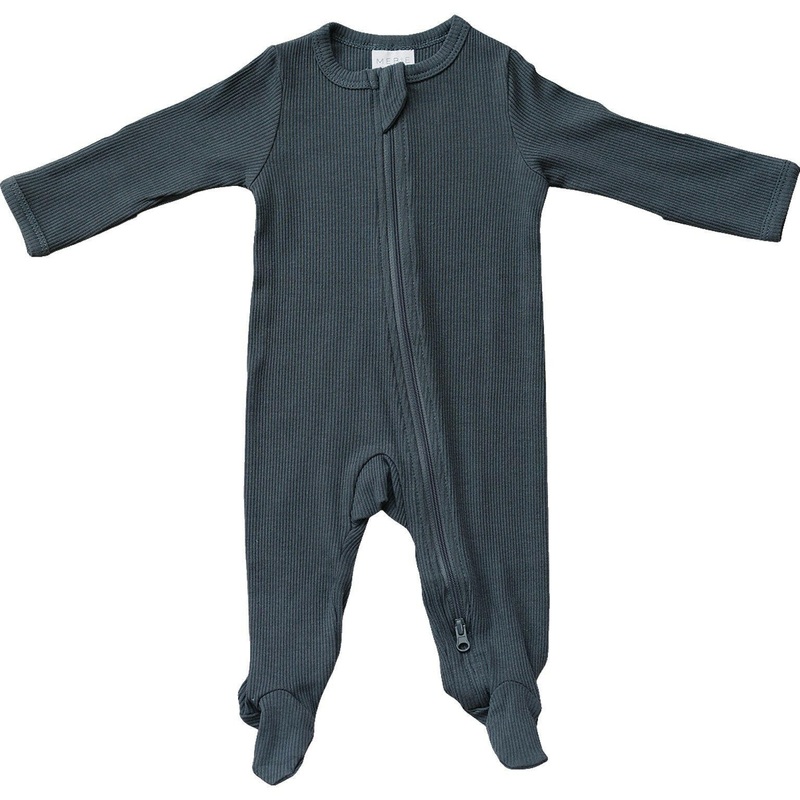 Charcoal Organic Cotton Ribbed Zipper NB