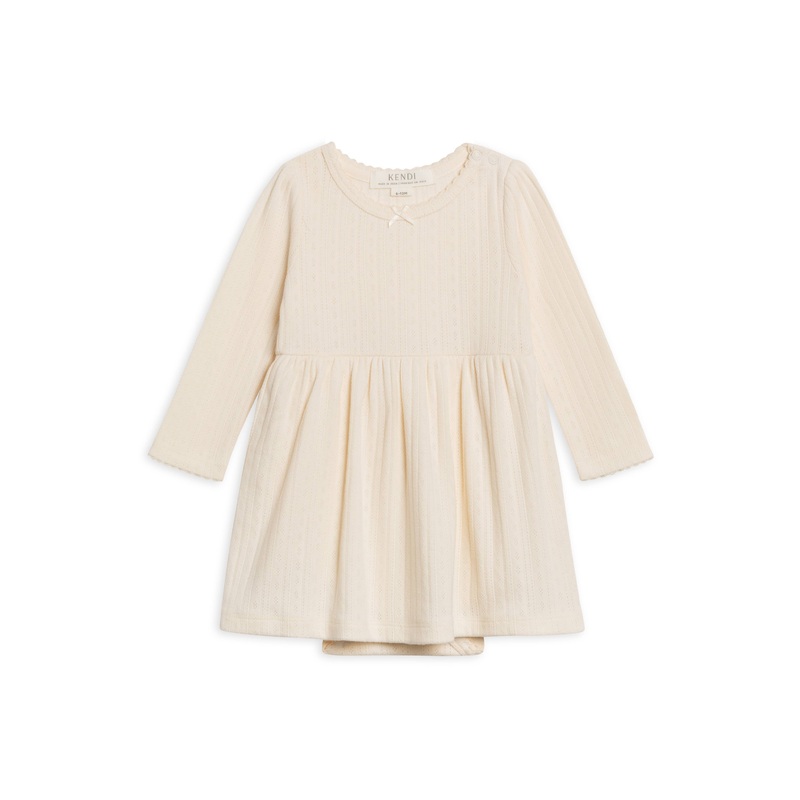 Colored Organics - Willa Pointelle Bodysuit Dress 3-6m