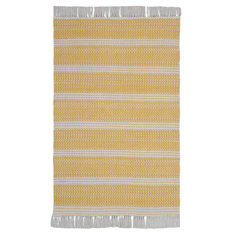 COTTON RUG MILANO NATURAL - MUSTARD 120 x 180 cm MUSTARD