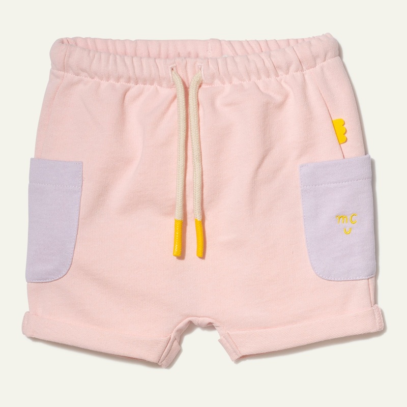 Recycled Cotton Pink Baby Short 03-06M Pinkesque